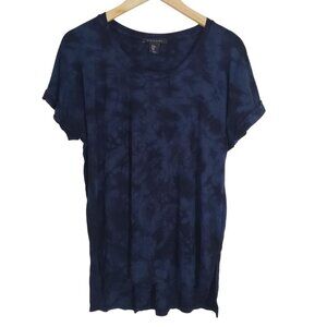 Tahari‎ Womens Navy Tie-Dye Short-Sleeve T-Shirt Size M Casual Grunge Lounge